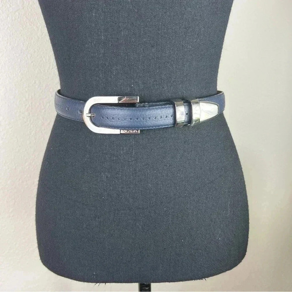 ESCADA Women’s Vintage Navy Blue Silver Buckle Belt Size 2 main image 15